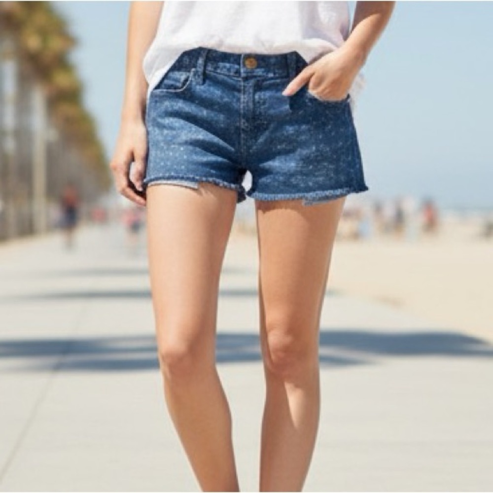 Current/Elliot "Lake Ditsy" Floral Boyfriend Cutoff Shorts